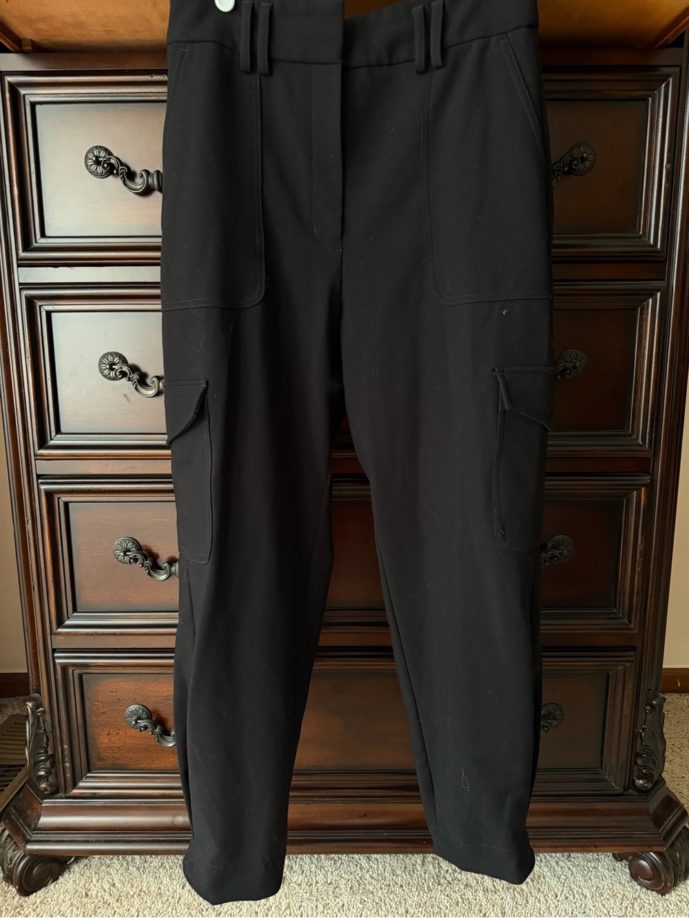 Express Black Cargo Track Joggers